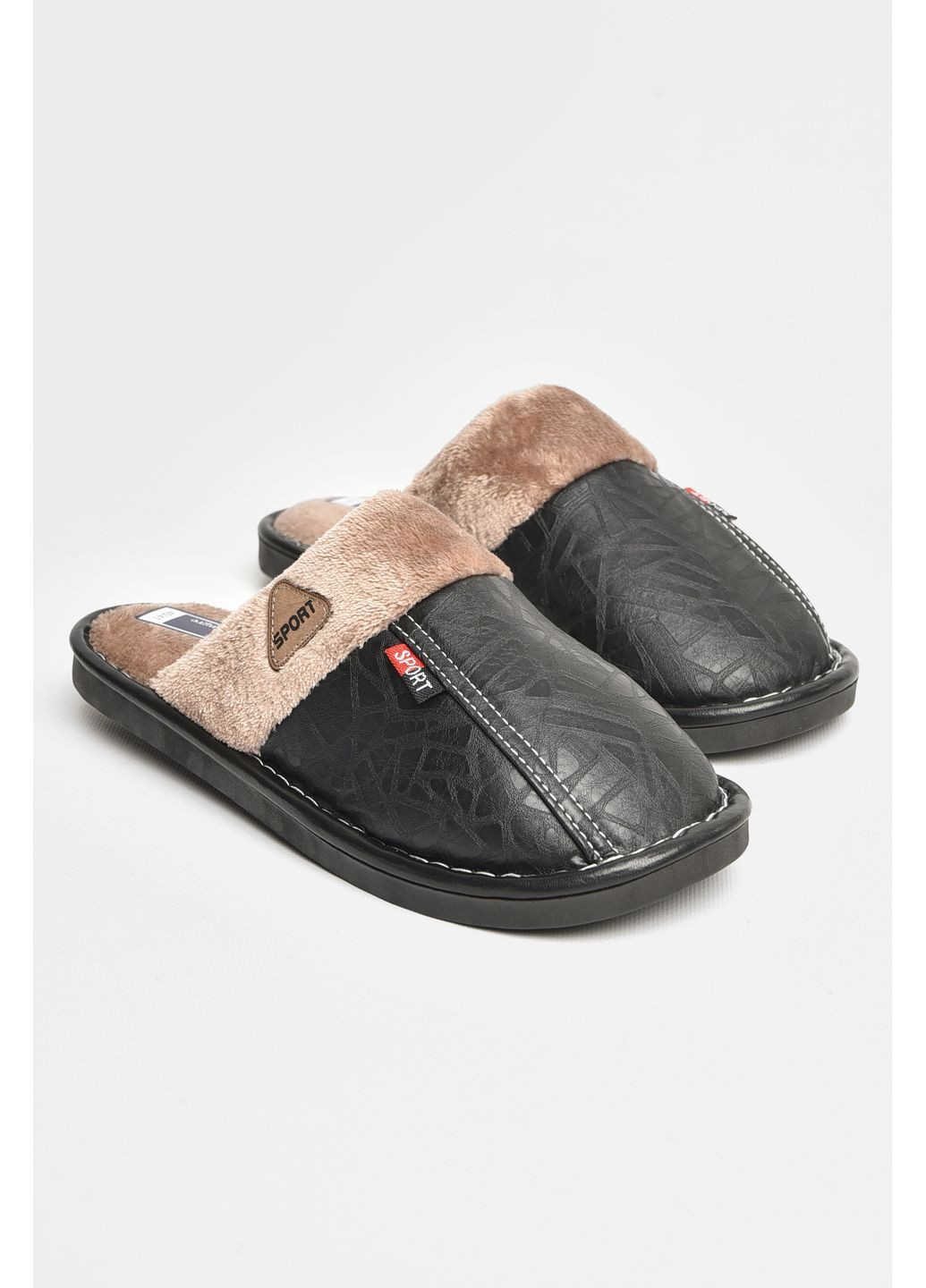 Капці кімнатні чоловічі чорного кольору Let's Shop (362082684)