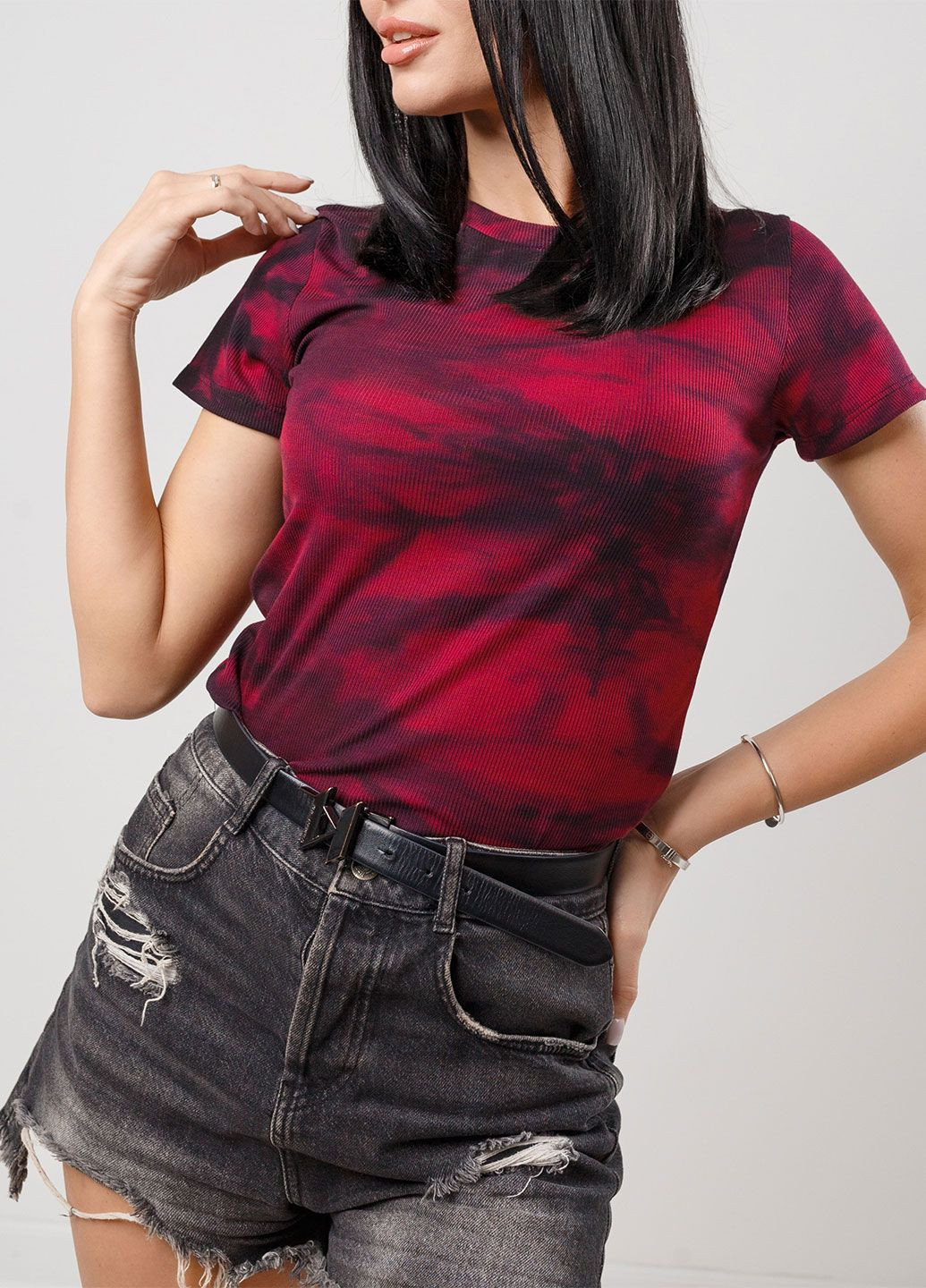 Малинова літня жіноча футболка з коротким рукавом Fashion Girl Storm