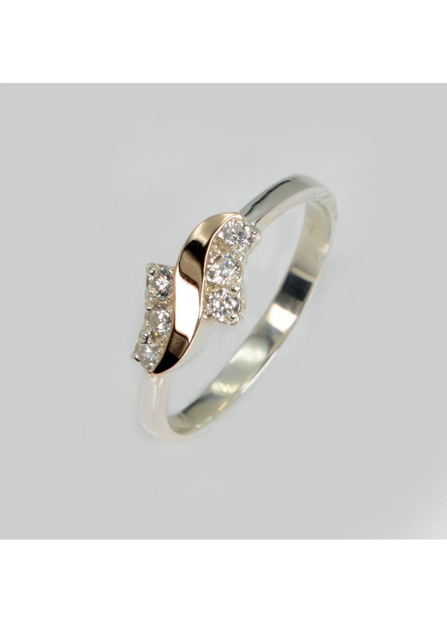 Серебряная кольца с золотыми вставками Silver Style (367112015)