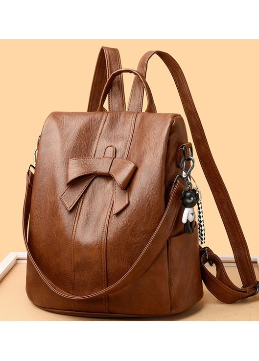 Жіночий рюкзак міський сумка з екошкіри коричневий повсякденний рюкзачок для дівчатний і якісний ProDobro (363259973)