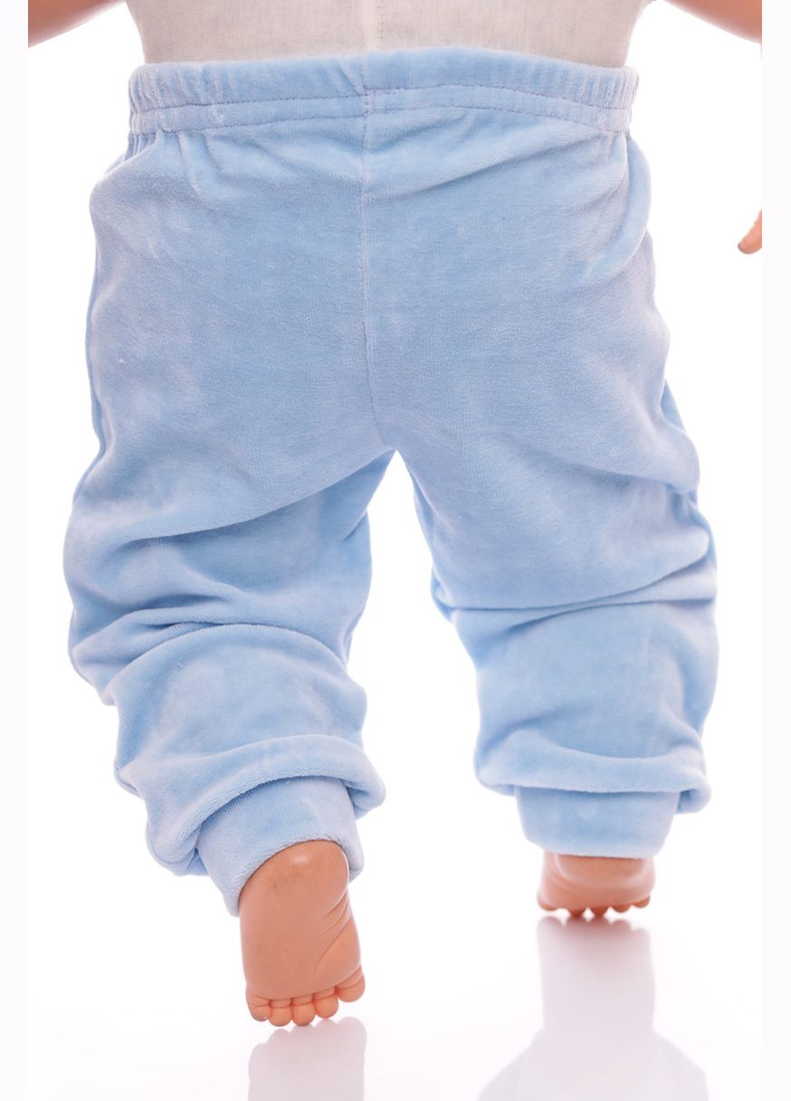 Блакитний зимній костюм з довгим рукавом для хлопчика велюровий з пінгвіном блакитний 80 см (34689) Murat baby