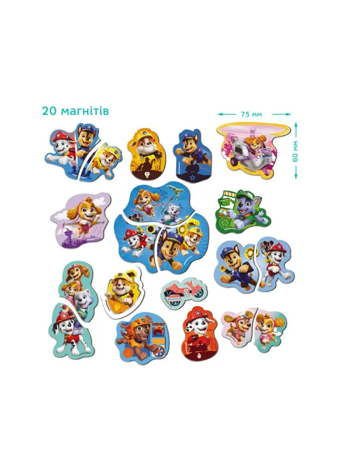Детский набор магнитов "Щенки-спасатели" 200669, 20 больших магнитов DoDo Toys (391794235)