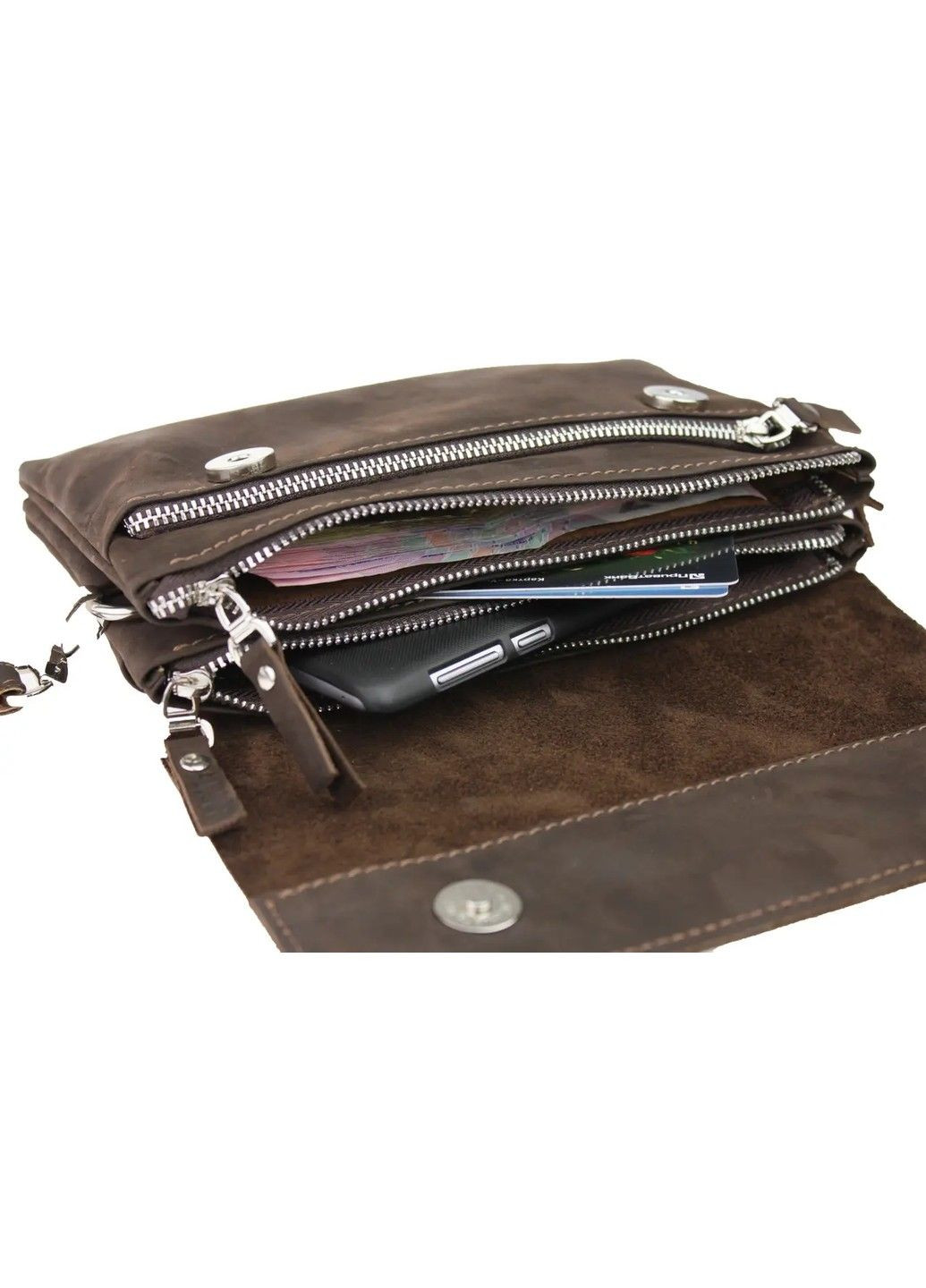 Шкіряна барсетка клатч чоловіча подвійна FREESKIN (301648241)