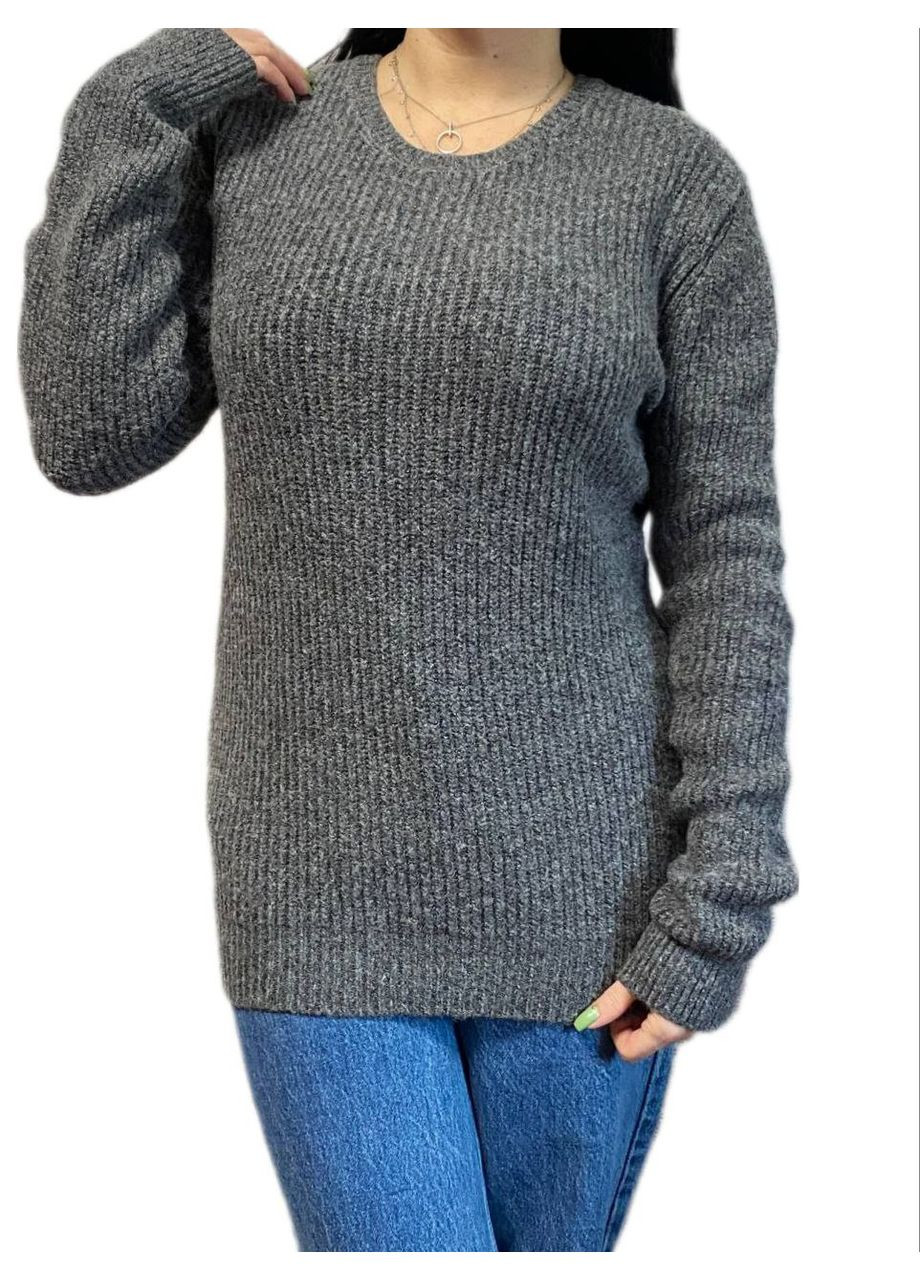Темно-сірий демісезонний вовняний светр Wool & Cashmere