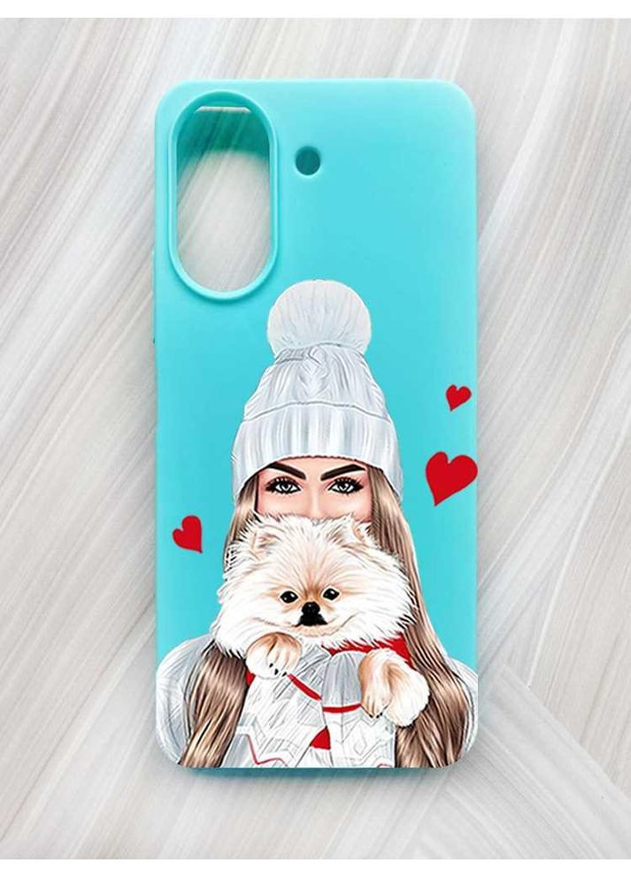 Матовый чехол на Xiaomi Redmi 13C / Poco C65 Девушка с собачкой (принт 142) Creative (355393581)