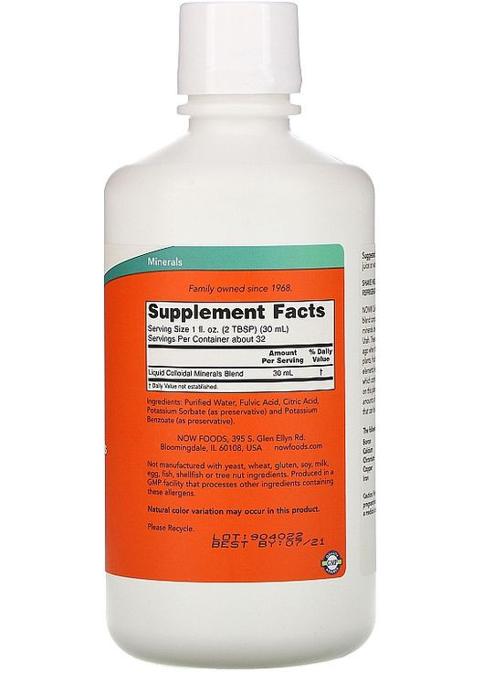 Колоїдні мінерали Colloidal Minerals 946ml (875286-17604470) Now Foods (368662944)