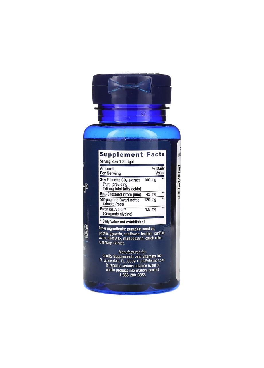 PalmettoGuard® Saw Palmetto/Nettle Root Formula with Beta-Sitosterol - 60 softgels Life Extension (369399799)