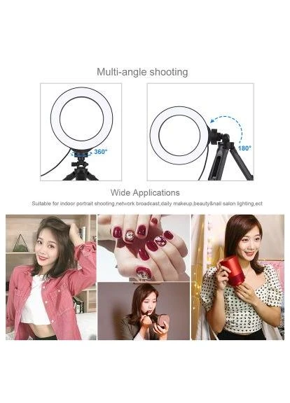 Набір блогера Ring USB LED lamp PKT3059B 6.2" + table tripod (PKT3059B) Puluz Ring USB LED lamp PKT3059B 6.2" + table tripod (400302195)