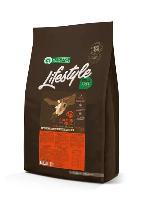 Сухой беззерновой корм, Lifestyle Salmon with Krill Adult Small, 10 кг, NPLS45681 (*) Nature's Protection (401960799)