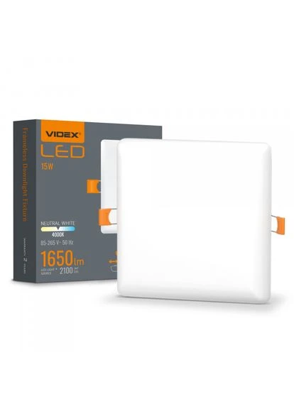 LED светильник безрамочный квадратный VLE-DLFS-154 15W 4000K 220V Videx (381201747)