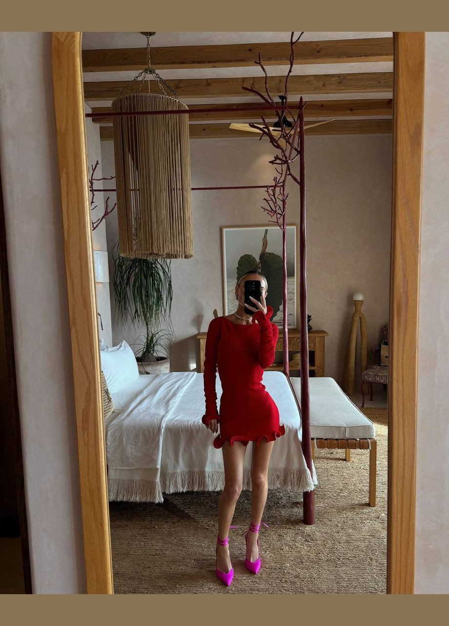 Красное повседневный, праздничный, вечернее женское платье FINO Mode однотонное