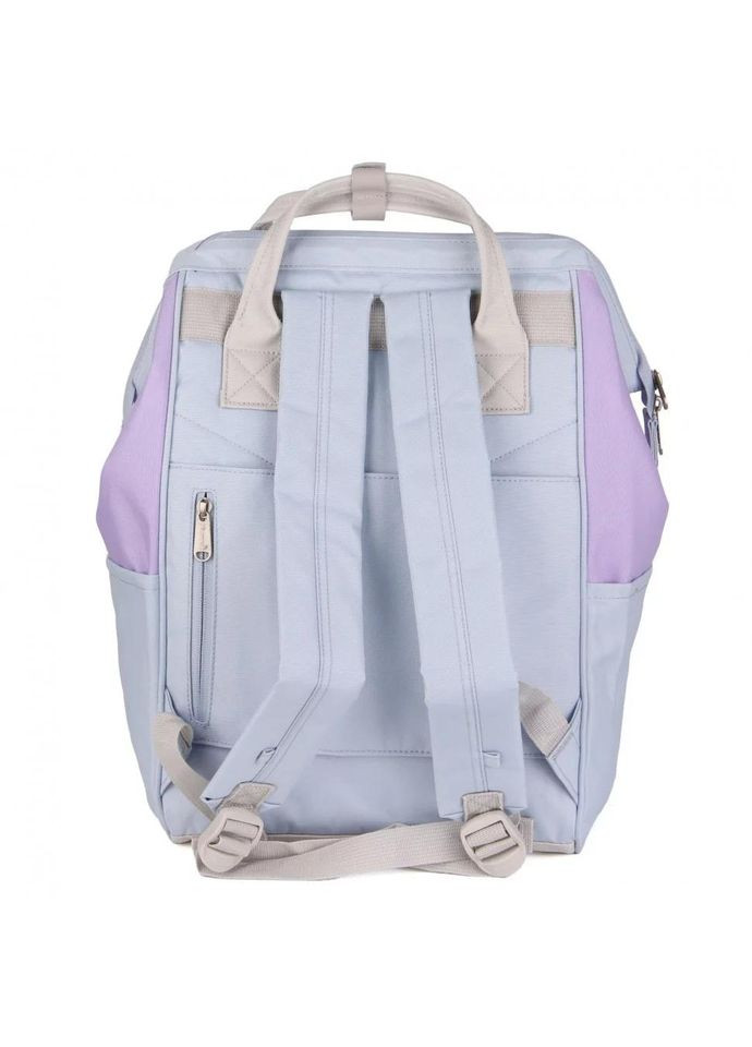 Рюкзак жіночий текстильний на 1 відділення розмір 28×40×17 см 1027 - 06 сірий з бузковим Himawari (314808760)