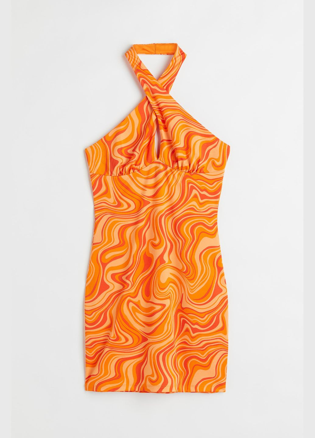 Оранжевое повседневный платье H&M однотонное