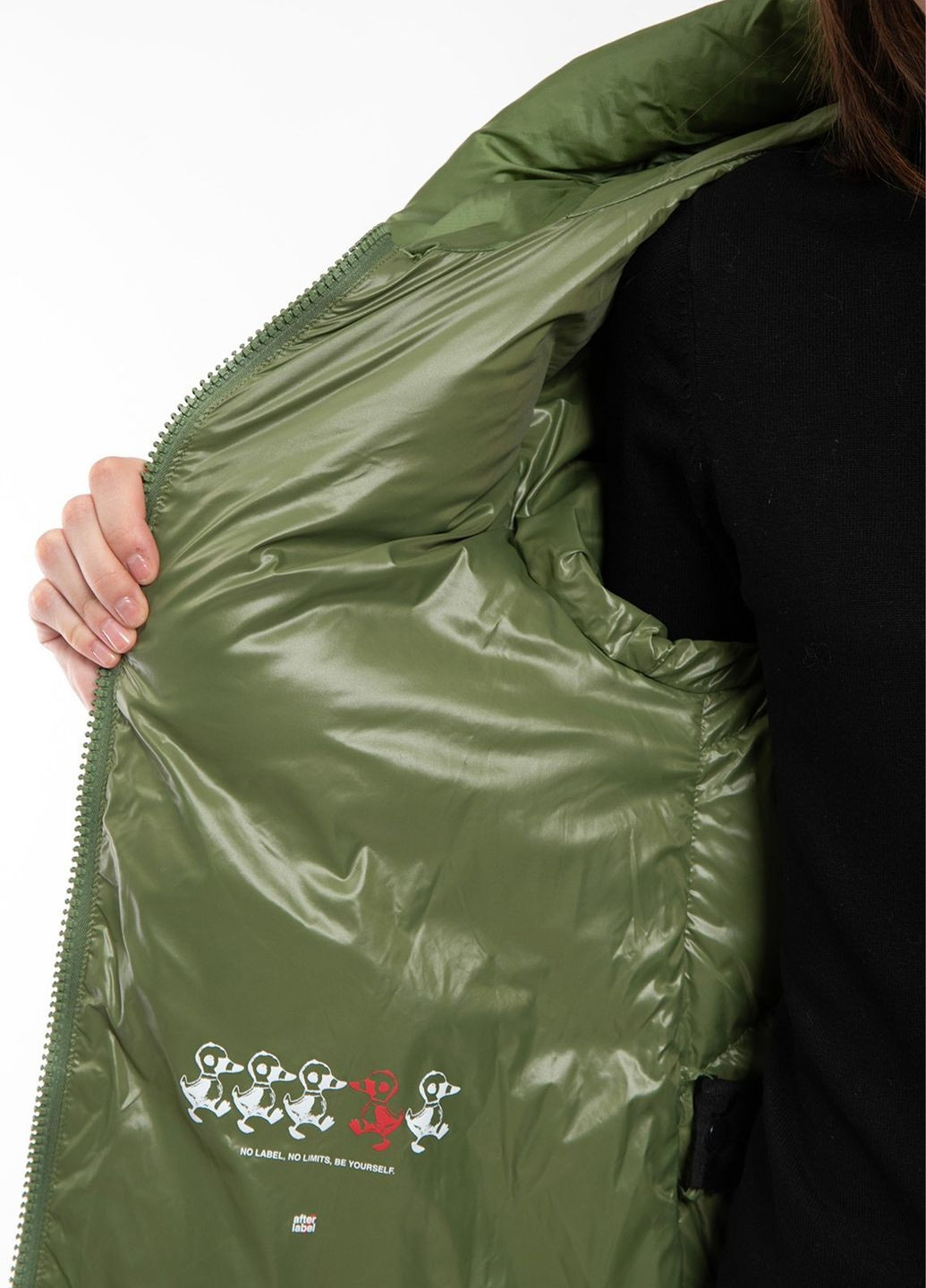 Зелений зимній Пуховик AFTER LABEL