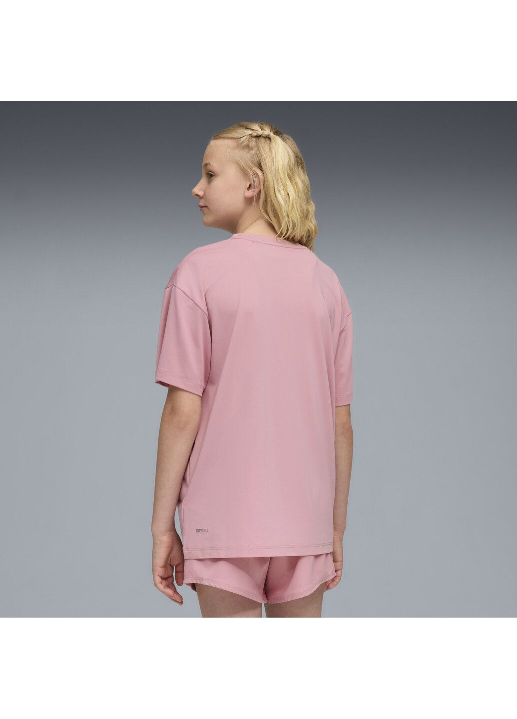 Розовая демисезонная детская футболка train all day ess tee youth Puma