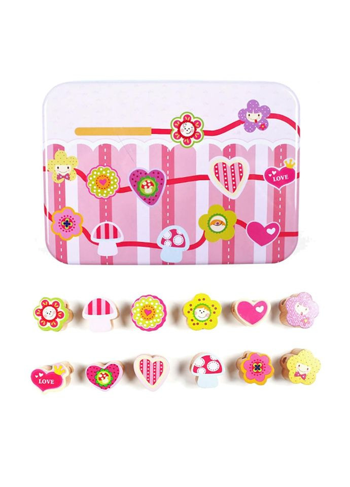 Дерев'яна іграшка Шнурівка Bambi MD 2334 в металевому пеналі (Серця) No Brand (330605788)