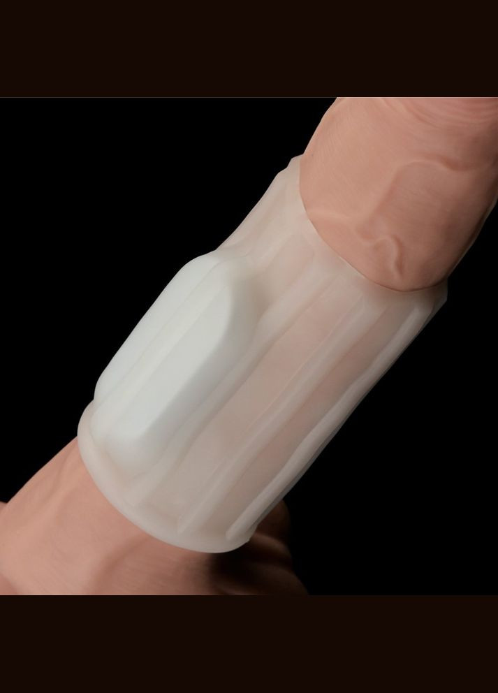 Вібронасадка на пеніс "Vibrating Ridge Knights Ring White" Lovetoy (301509973)