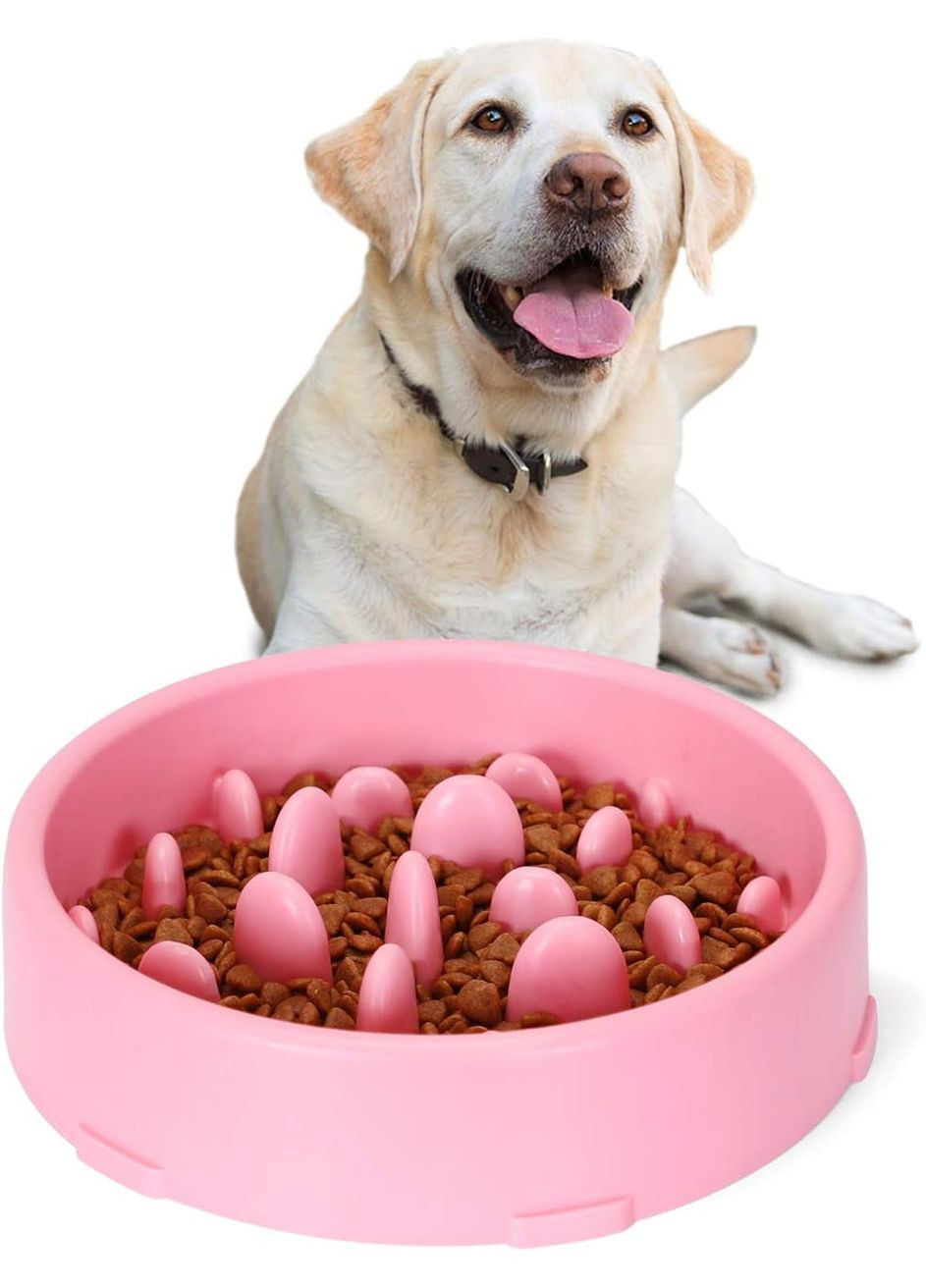Миска для медленного кормления собак розовая 20х19х5 см Ecotoys (270365790)