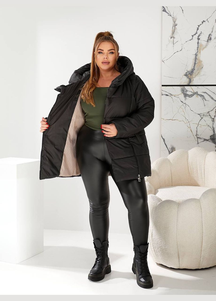 Черная зимняя женская зимняя куртка Fashion