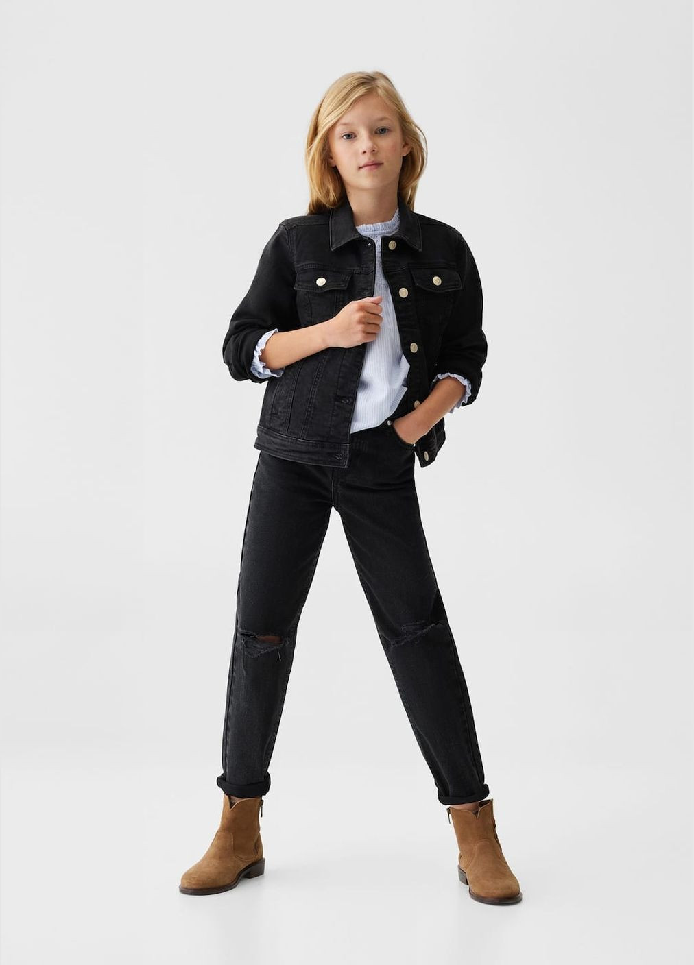 Джинси для дівчинки 9365 128 см Чорний 71117 Mango (276906357)