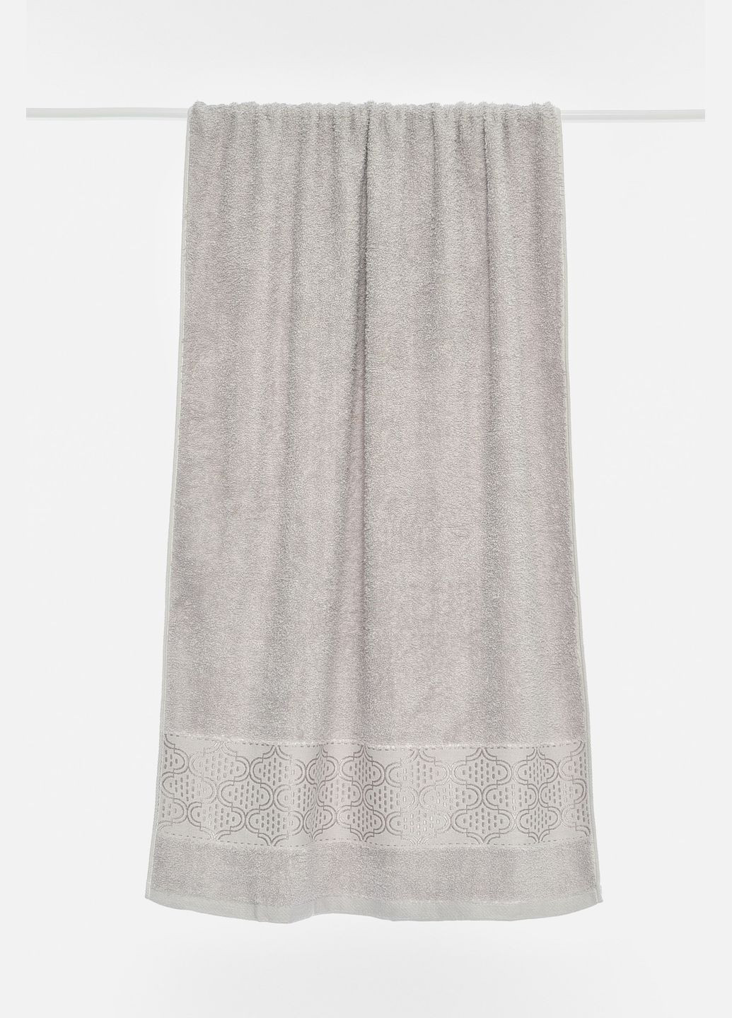 Рушник банний махровий сірого кольору Let's Shop однотонний сірий