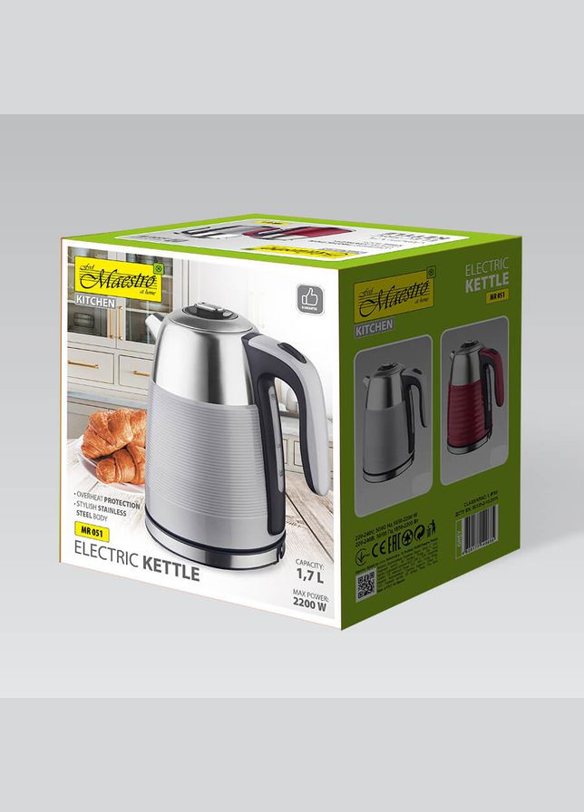 Електрочайник MR-051-Grey 1.7 л сірий Maestro (337093548)