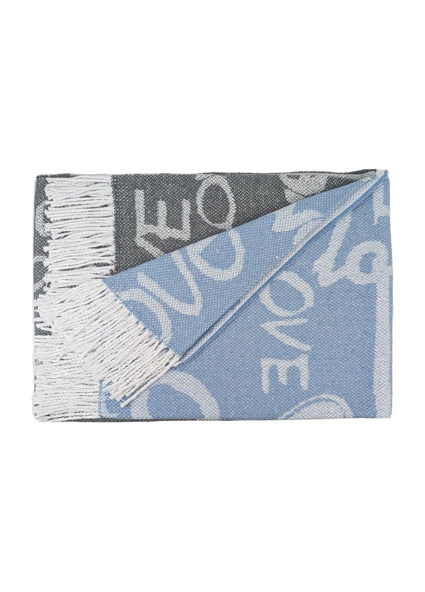 Плед бавовняний Love сіро-блакитний 140x200 см Love You (369621702)