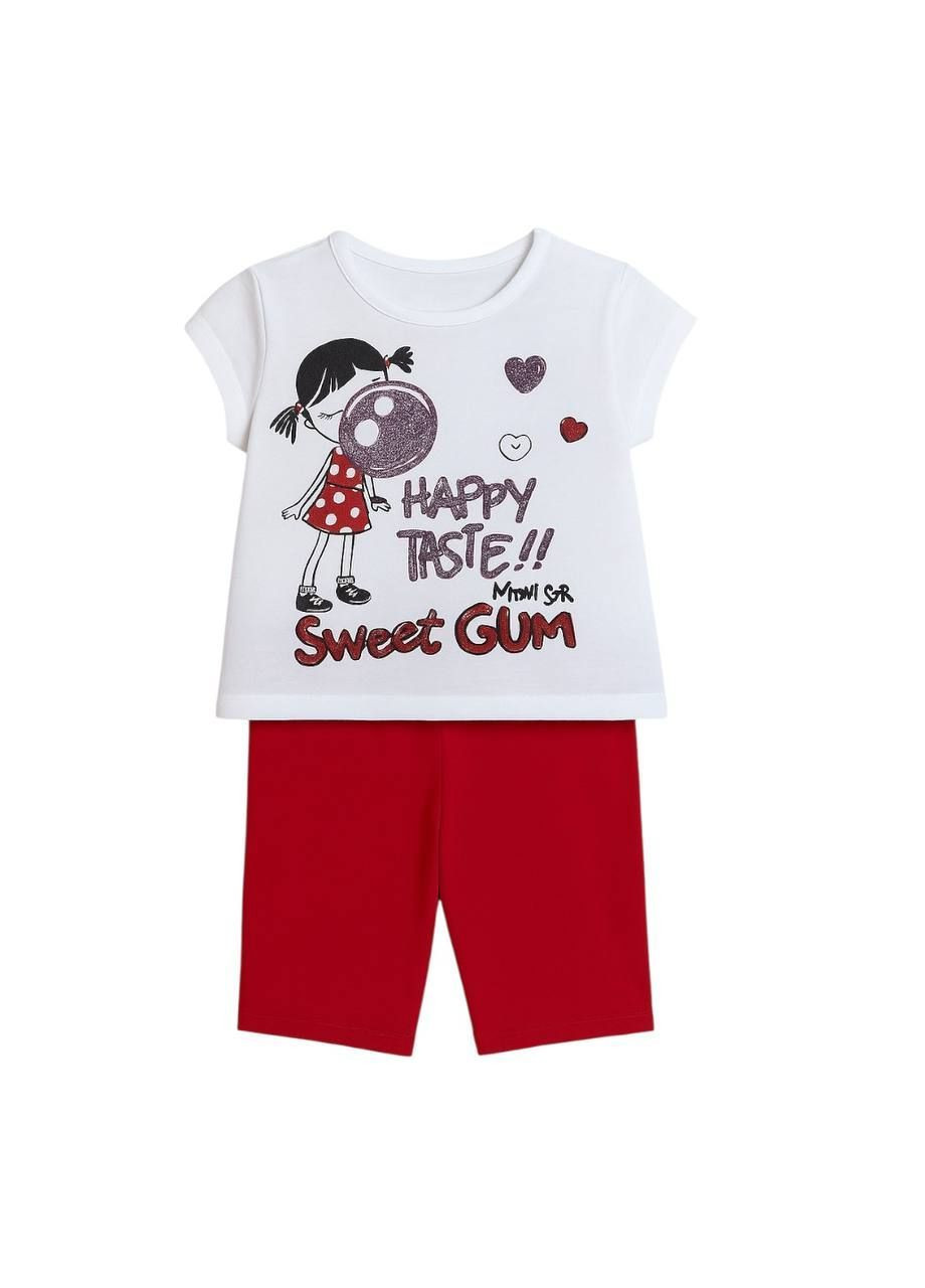 Белый летний костюм розово-черный Sprint