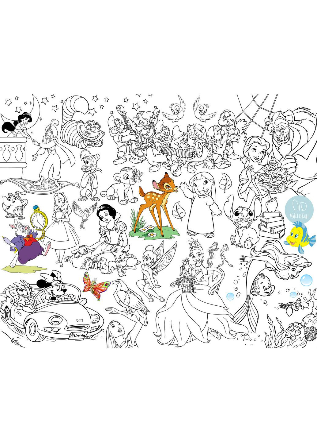 Розмальовка Дісней / Disney Мега велика розмальовка набір з фломастерами 120х150 см No Brand (339871305)