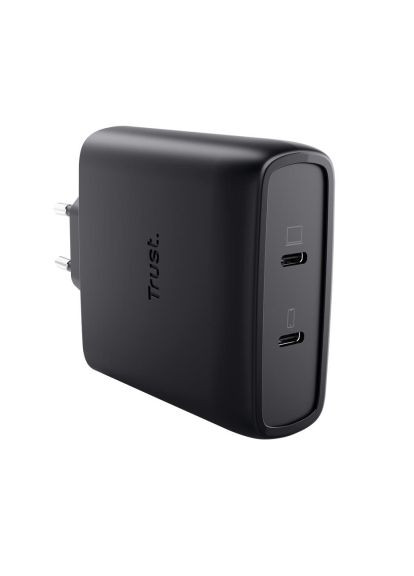 Зарядний пристрій (25527_TRUST) Trust 2xUSB-C 100W GaN PD/PPS black (370020380)