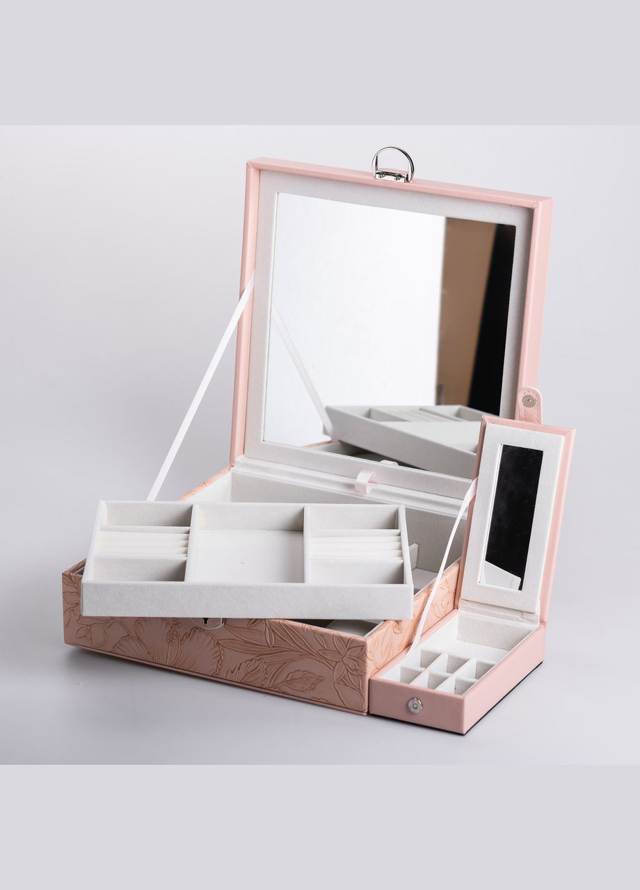 Шкатулка для украшений из эко кожи 2 яруса с замком органайзер для ювелирных изделий HP-5-22P Yiwu (325922795)