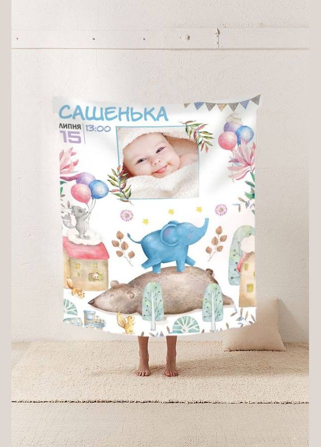 Плед 3D зі своїми побажаннями з метрикою Мрії про пригоди та дружбу 1 фото 20222395_C 11602 80х100 см FlexDress (364501753)