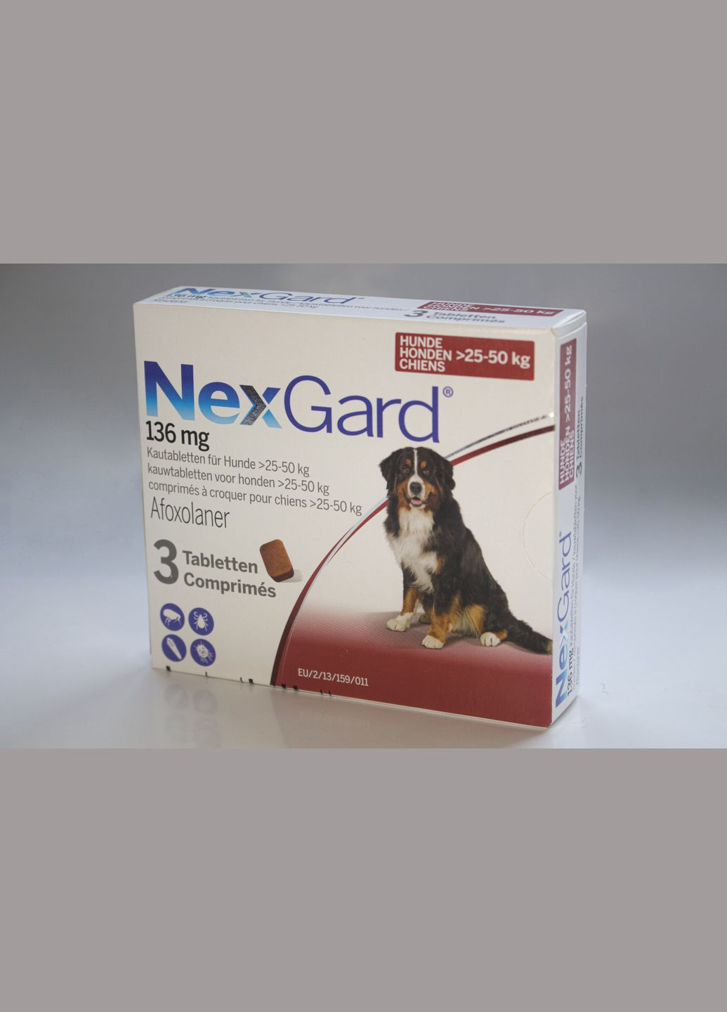 Жувальні таблетки проти бліх і кліщів для собак Merial Nexgard 2550 кг XL 3 шт. x 6.0 г у пап Boehringer Ingelheim (279561771)