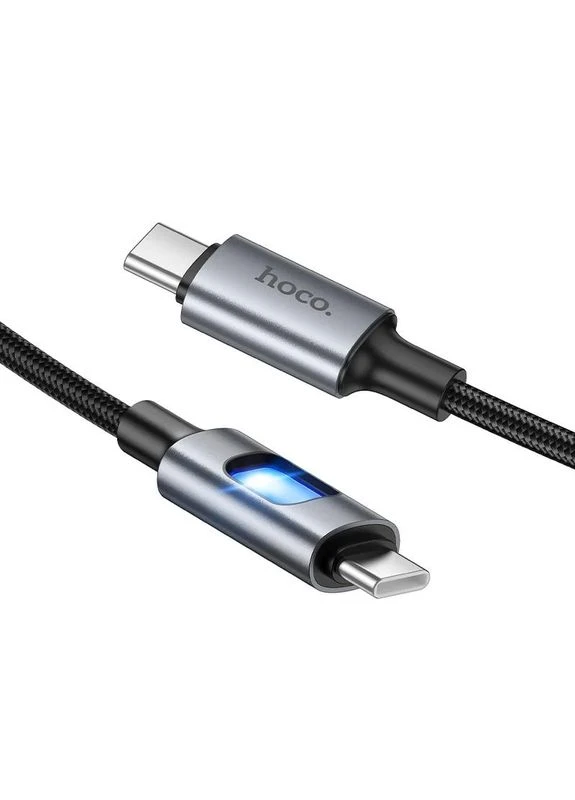 Дата кабель Hoco U144 Type-C to Type-C 60W плетёный 1.2м чёрный No Brand (402068927)