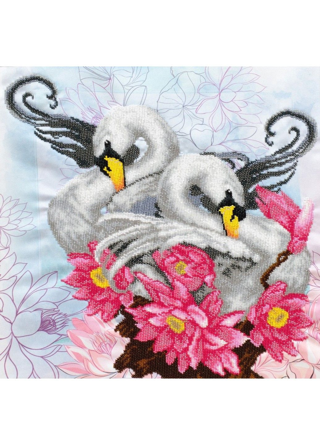 Набор для вышивки бисером " Чистая любовь" верность, пионы, цветы, частичная выкладка, 40х40 см No Brand (333165995)