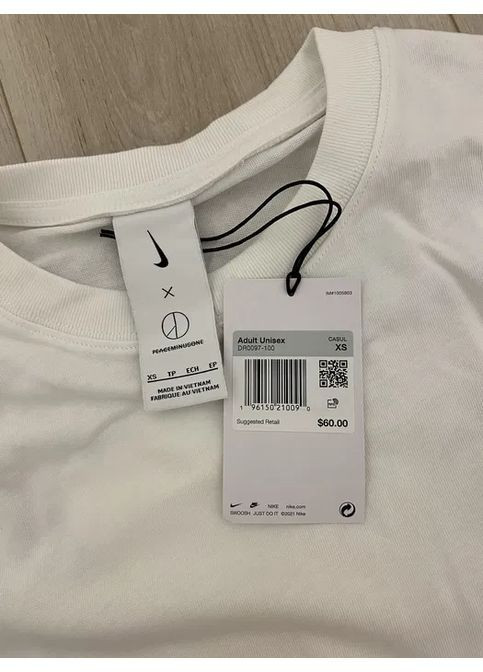 Лонгслів x чоловічий оригінал найк світшот унісекс кофта білого кольору з логотипом Nike Peaceminusone (364989000)
