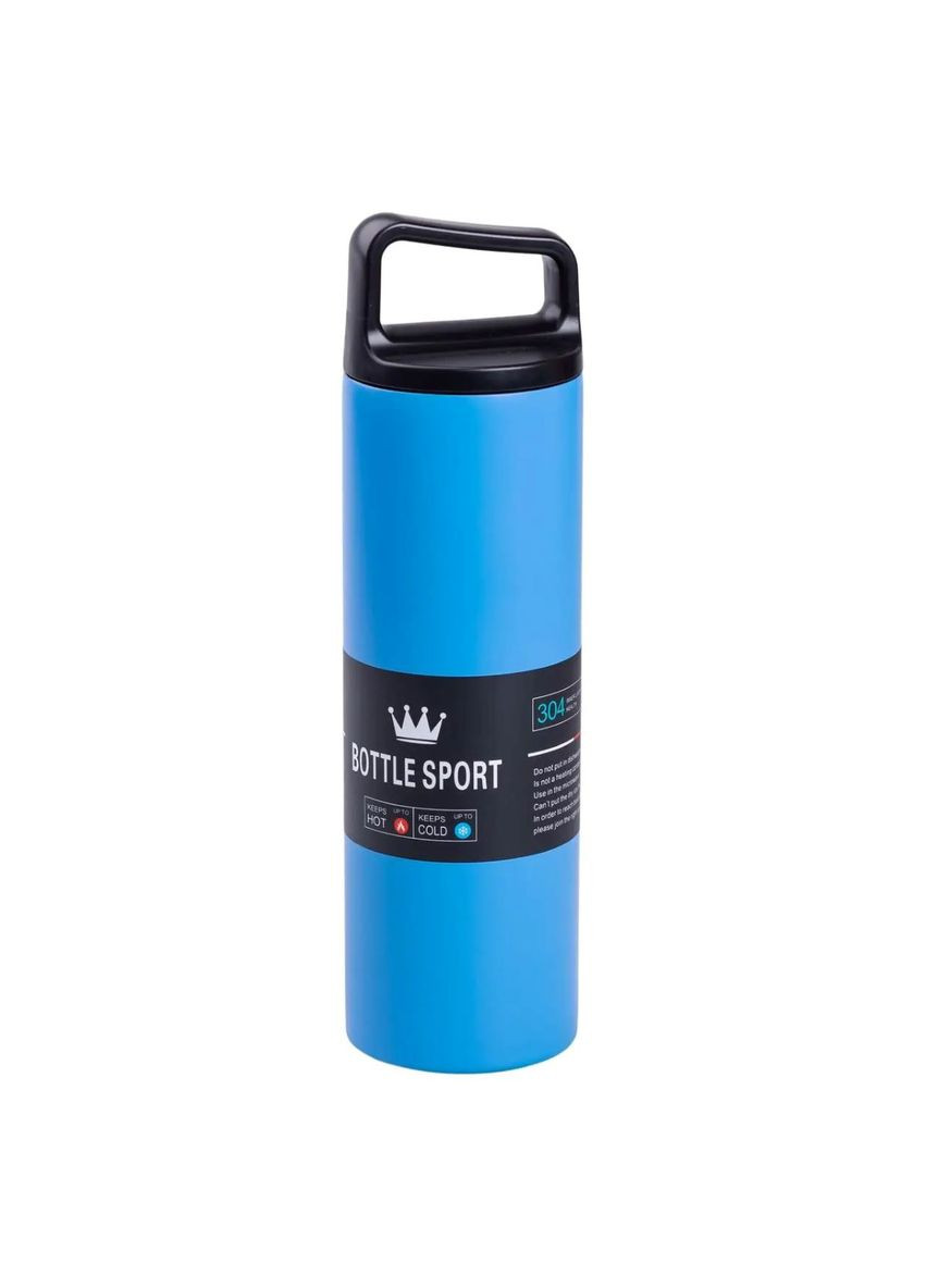 Термос металевий 500 мл з нержавіючої сталі Bottle Sport з ручкою синій HPGM5009BL (A-032203) Yiwu (347348937)