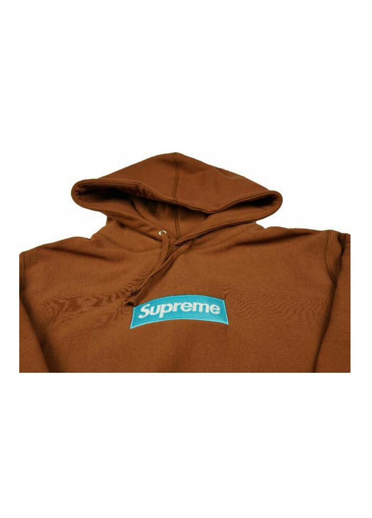Кофта коричневая Supreme Box Logo Brown Hoodie Unisex (356677767)