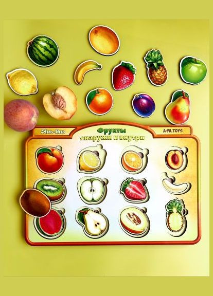 Сортер-вкладиш "Фрукти в розрізі" Ubee (372822633)