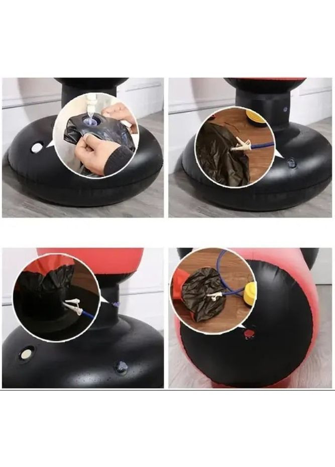 Боксерская груша надувная Чёрная 160×30 см для дома, тренировок и детей, водонаполняемая и компактная No Brand (362682306)