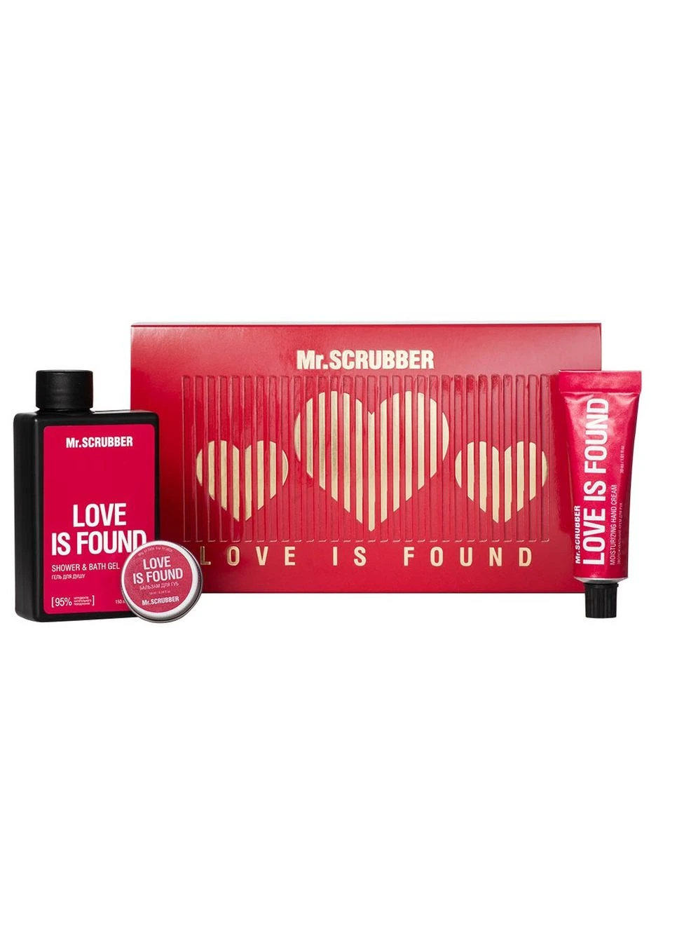 Подарунковий набір Love is found (гель для душу 150 мл+крем для рук 30 мл+бальзам для губ 10 мл) Mr. Scrubber (397006864)