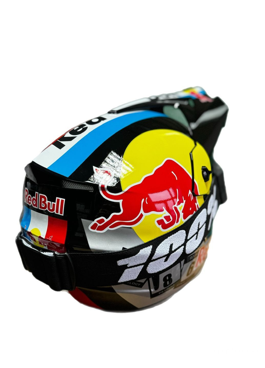 Эндуро кроссовый мотошлем Helmet Red Bull + очки Profi Black 100% No Brand (370677341)