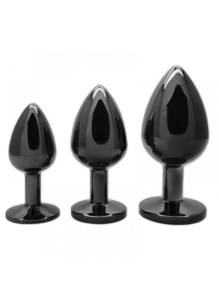 Анальная пробка металлическая Black Plug L 4,1 см диаметр с камнем медицинская сталь No Brand (303895797)