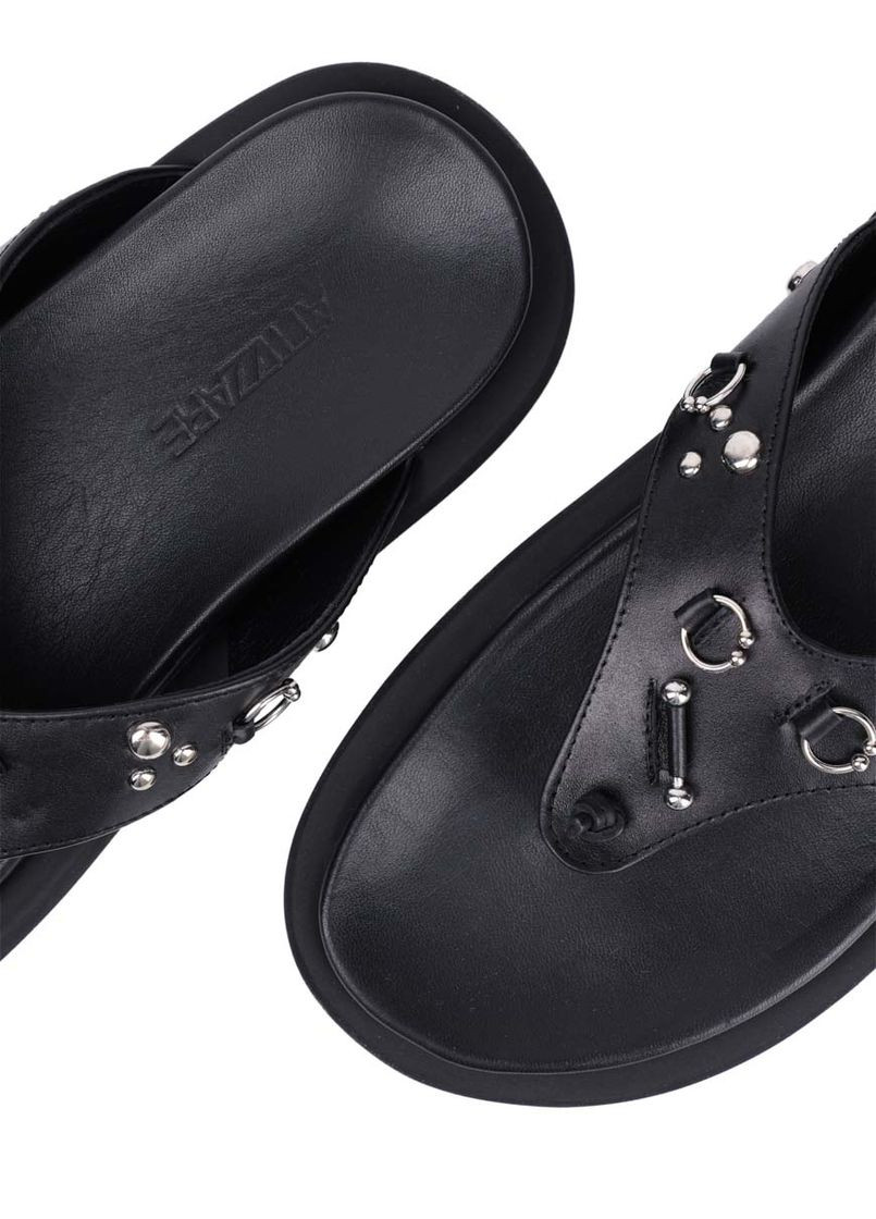Жіночі Шльопанці 404-03 Чорний Шкіра Attizzare (327538894)