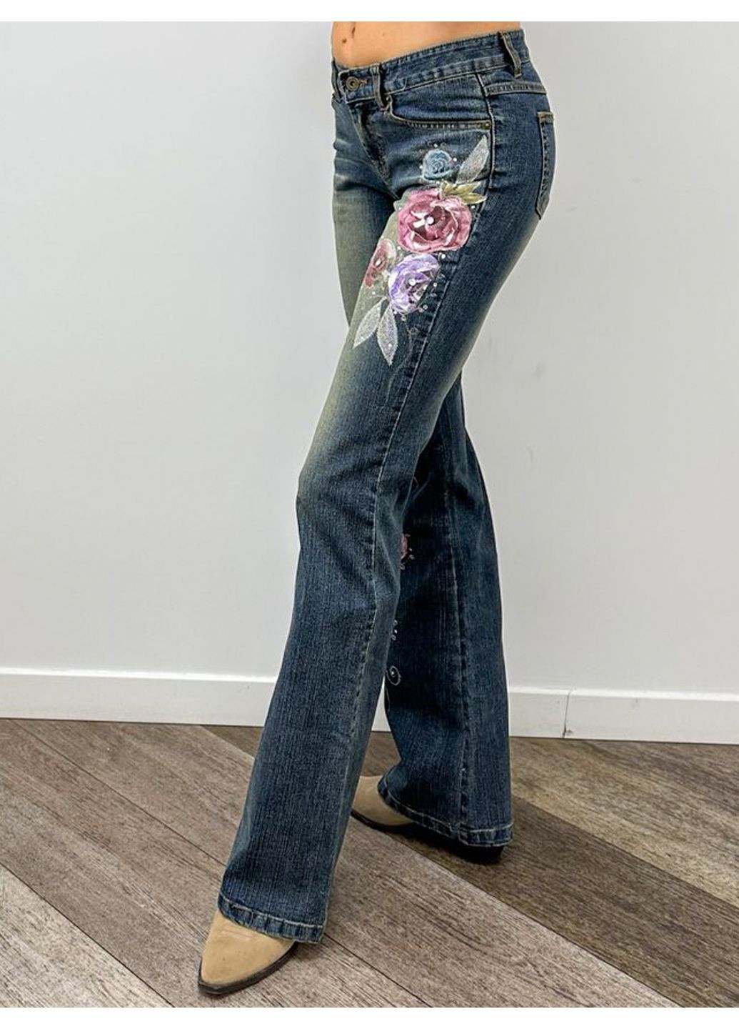 Жіночі вінтажні клешені джинси Синій Tantra - (364315612)