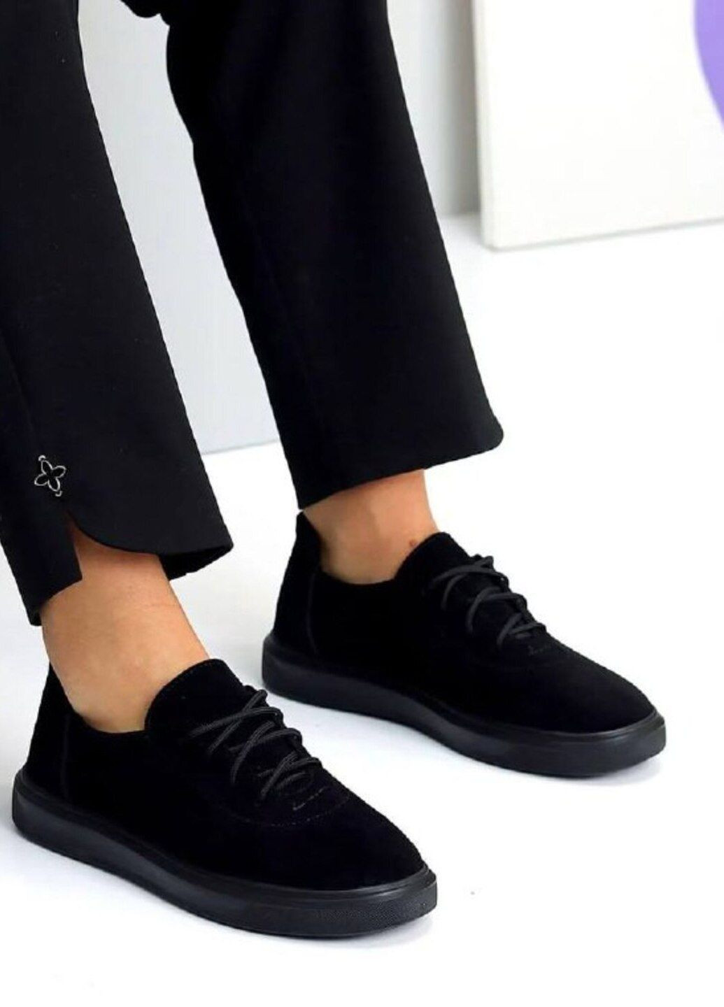 Черные кеды замшевые Garti в чорному кольорі