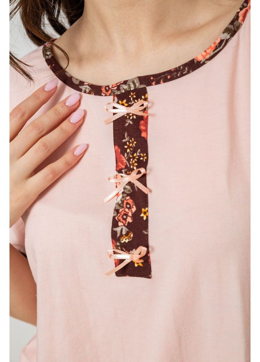 Персикова жіноча піжама з принтом, 243r1602-005 Isik