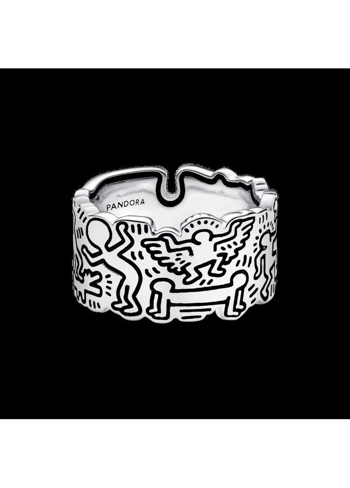 Серебряное кольцо Пандора "Любовь и люди" Keith Haring x 192222C01 Kabluchka (355347586)