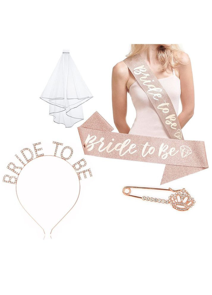 Набор на девичник для невесты Bride to be One Size пудровый+белый (12-216) No Brand (324120057)