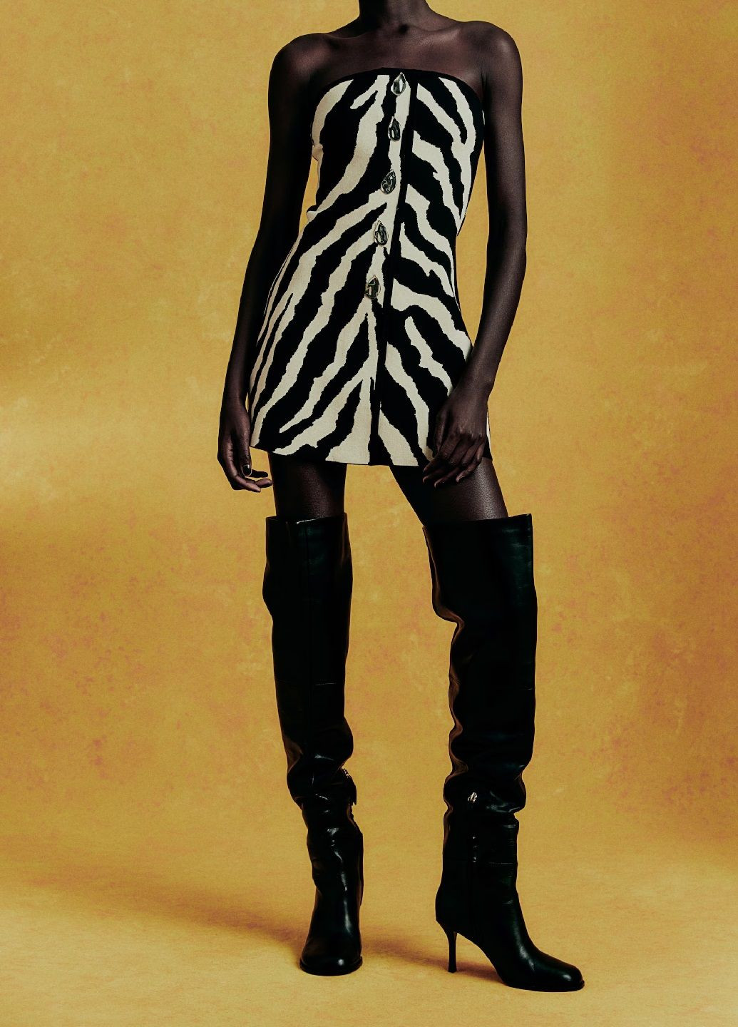 Кремова сукня H&M зебра